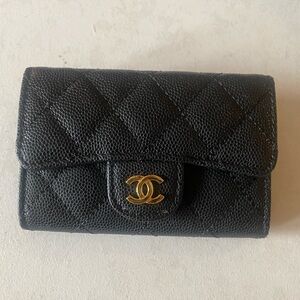 Small Black Leather Wallet/Card Case
